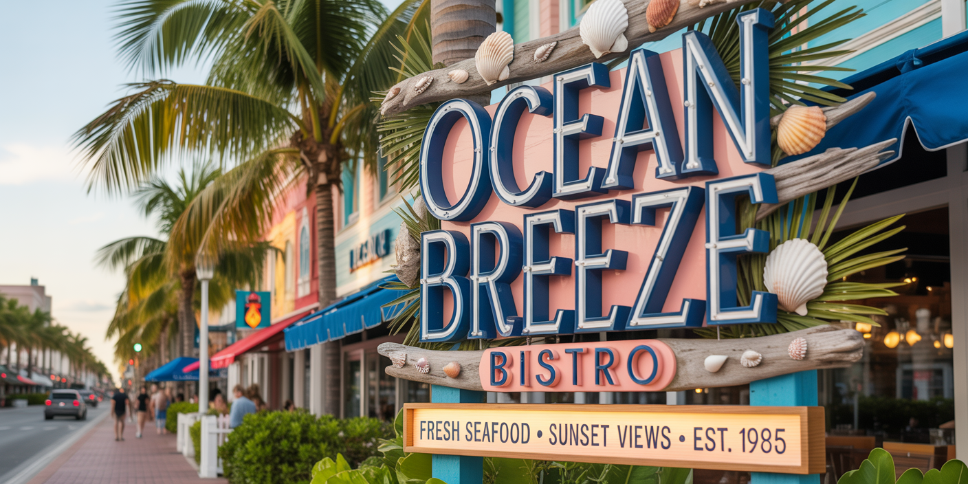 Modern coffee shop with professional window graphics on Atlantic Avenue in Delray Beach